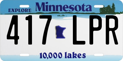 MN license plate 417LPR