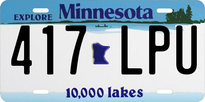 MN license plate 417LPU