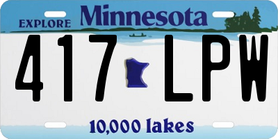MN license plate 417LPW