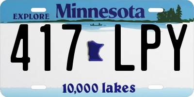 MN license plate 417LPY