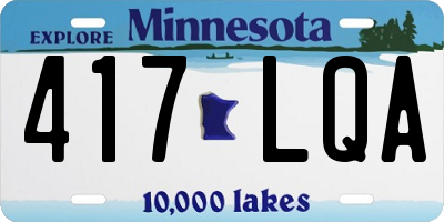 MN license plate 417LQA