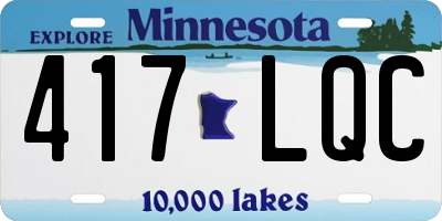 MN license plate 417LQC