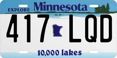 MN license plate 417LQD