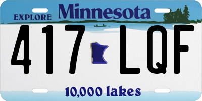 MN license plate 417LQF