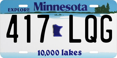 MN license plate 417LQG