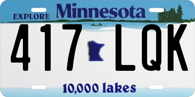 MN license plate 417LQK