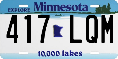MN license plate 417LQM