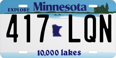 MN license plate 417LQN