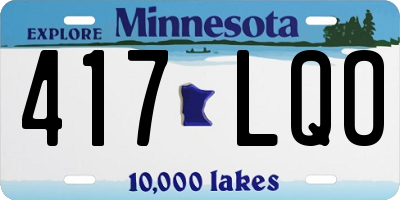 MN license plate 417LQO