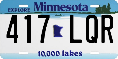 MN license plate 417LQR