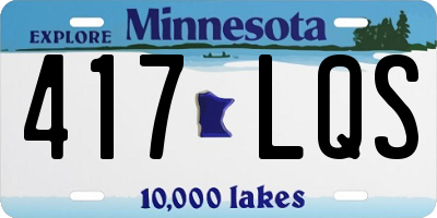 MN license plate 417LQS
