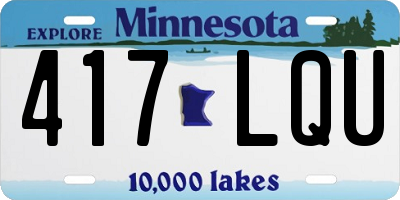 MN license plate 417LQU