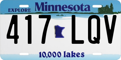 MN license plate 417LQV