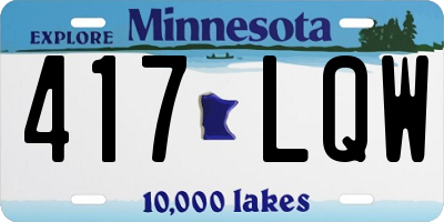 MN license plate 417LQW