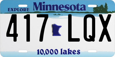 MN license plate 417LQX