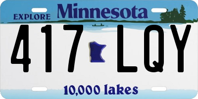 MN license plate 417LQY