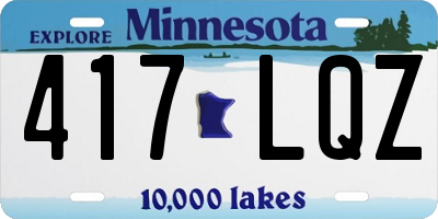 MN license plate 417LQZ
