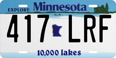 MN license plate 417LRF