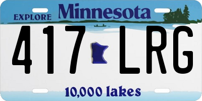 MN license plate 417LRG