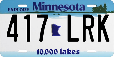 MN license plate 417LRK