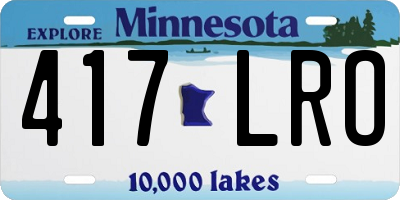 MN license plate 417LRO