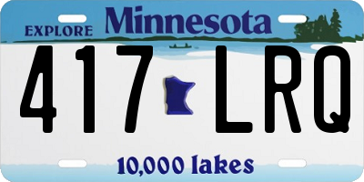 MN license plate 417LRQ