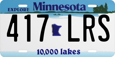 MN license plate 417LRS
