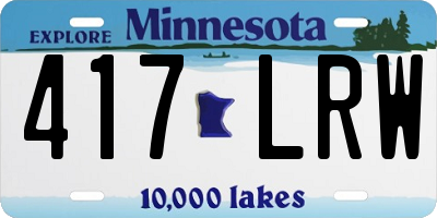 MN license plate 417LRW