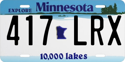 MN license plate 417LRX