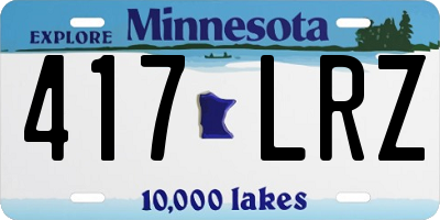 MN license plate 417LRZ