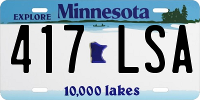 MN license plate 417LSA