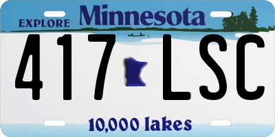 MN license plate 417LSC