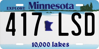 MN license plate 417LSD
