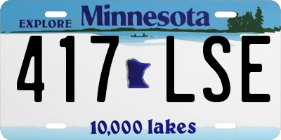 MN license plate 417LSE