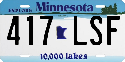 MN license plate 417LSF