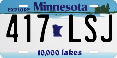 MN license plate 417LSJ
