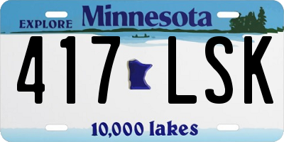 MN license plate 417LSK
