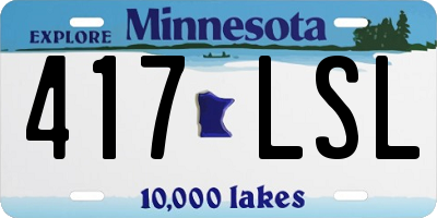 MN license plate 417LSL