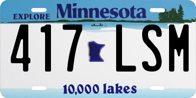 MN license plate 417LSM