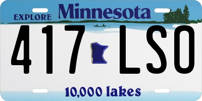 MN license plate 417LSO