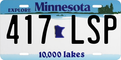 MN license plate 417LSP