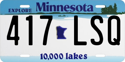 MN license plate 417LSQ