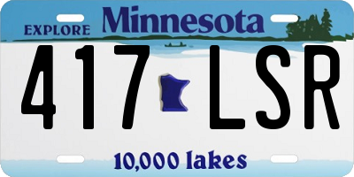 MN license plate 417LSR