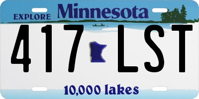 MN license plate 417LST