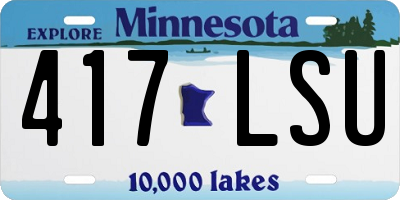 MN license plate 417LSU