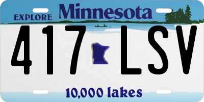 MN license plate 417LSV