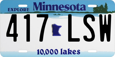 MN license plate 417LSW