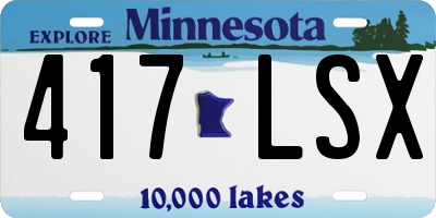 MN license plate 417LSX
