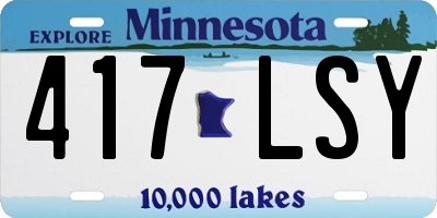 MN license plate 417LSY