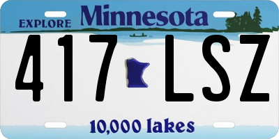 MN license plate 417LSZ